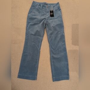 Flamingals Mid Waist Straight Leg Corduroy Pants Size M Color: Sky Blue